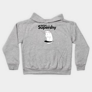 Supershy A Shy Cat with a Blushing Face Kids Hoodie